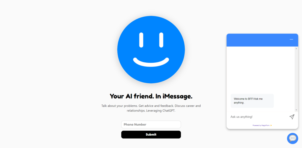 BFF is an AI-powered app that act s as a virtual friend and integrates directly into Apple’s iMessage platform.