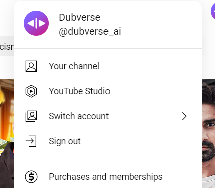 select your channel to create youtube playlist