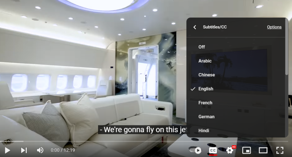 subtitles in videos