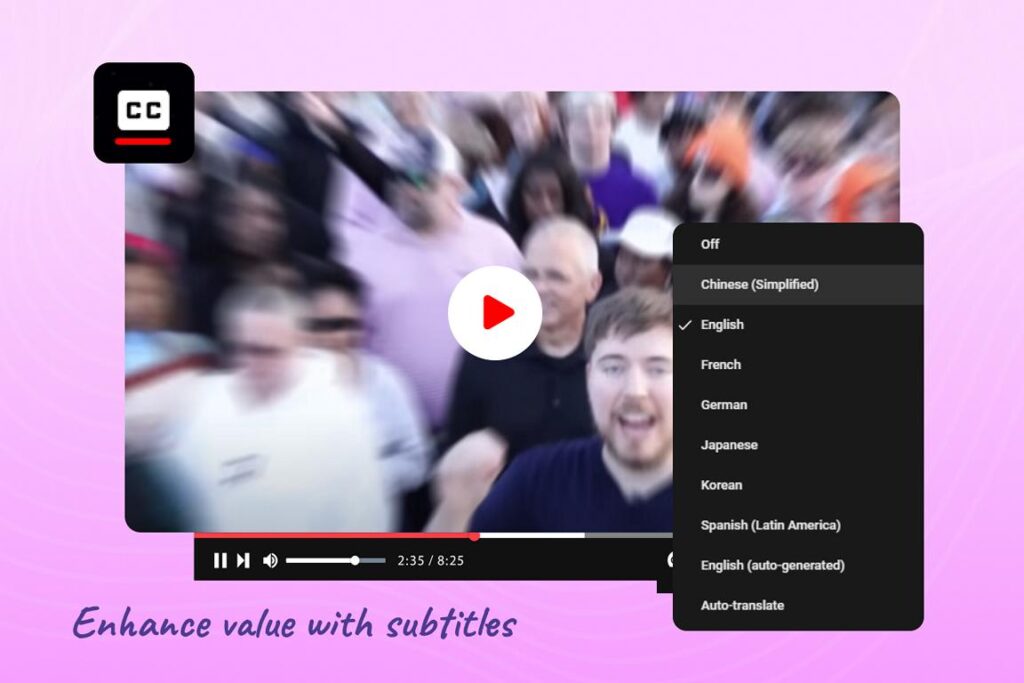 Dubverse encourages creators to add subtitles in multiple languages to enable their content to reach millions of users.

Using Dubverse’s subtitle generator tool is easy. It requires only a few steps, i.e., 

Enter YouTube video link/ Upload from local drive >> Select languages >> Hit “Let’s Sub” 

Use Advanced Dubverse Editor, if needed.