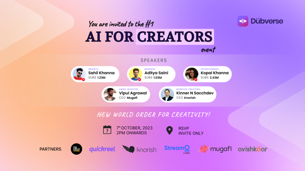 Dubverse's AI for Creators Event: Celebrating AI & Creators