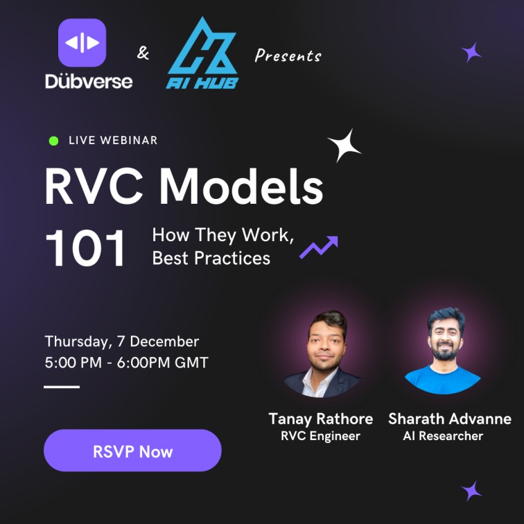 RVC Models 101 – Dubverse Black | Webinar